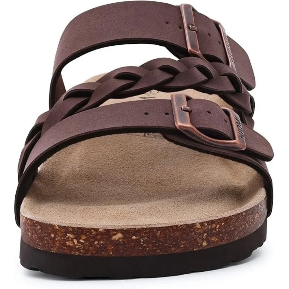 Women's Arch Support Cork Sandals – Slip-On Slides with Buckle – Summer Comfort - Picture 4 of 7